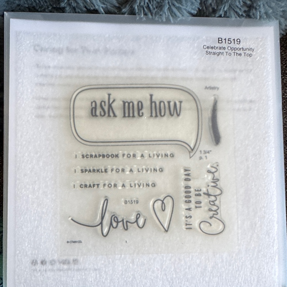 Ask Me How Clear Craft Stamp Set - Neutral Cream Tone